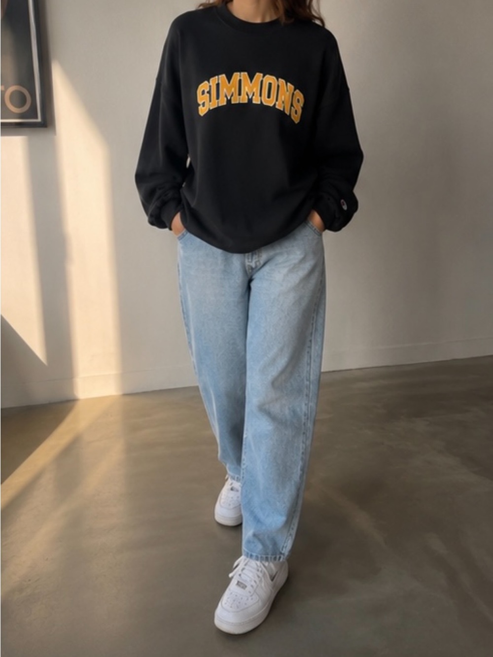 Champion Black Crewneck with Yellow Accents - Picture 2 of 4